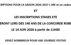 INSCRIPTION 2026-2027 ET STAGES ETE
