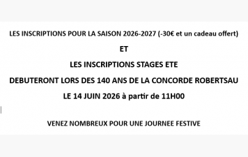 INSCRIPTION 2026-2027 ET STAGES ETE